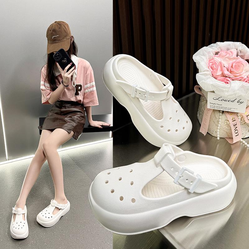 2025 Женские нескользящие сандалии и шлепанцы из ЭВА на толстой подошве, слипоны для ношения в помещении/на улице