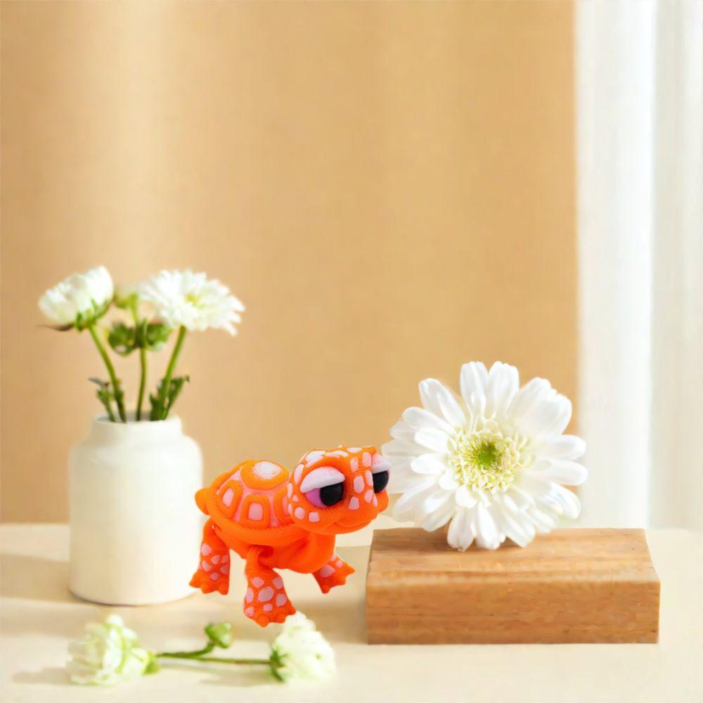 Plastic Simulated Animal Model Cartoon Desktop Decorations 3D Printed Turtle Model Holiday Gifts