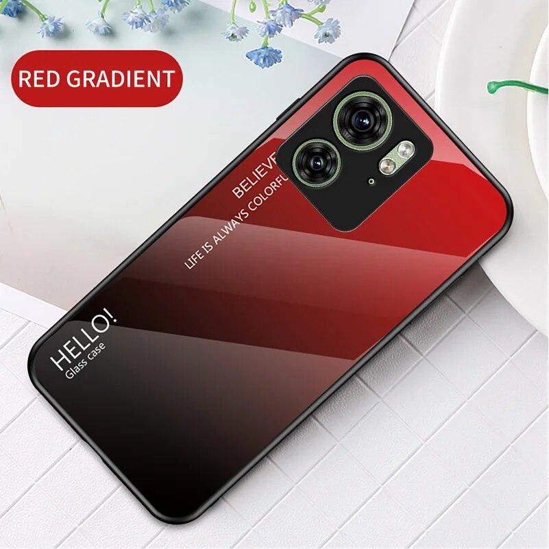 Чехол из закаленного стекла с градиентной росписью для MOTOROLA Moto Edge 40 Neo Edge 30 Ultra 20 Moto G7 Play G7 Power, защита объектива камеры, противоударная задняя крышка