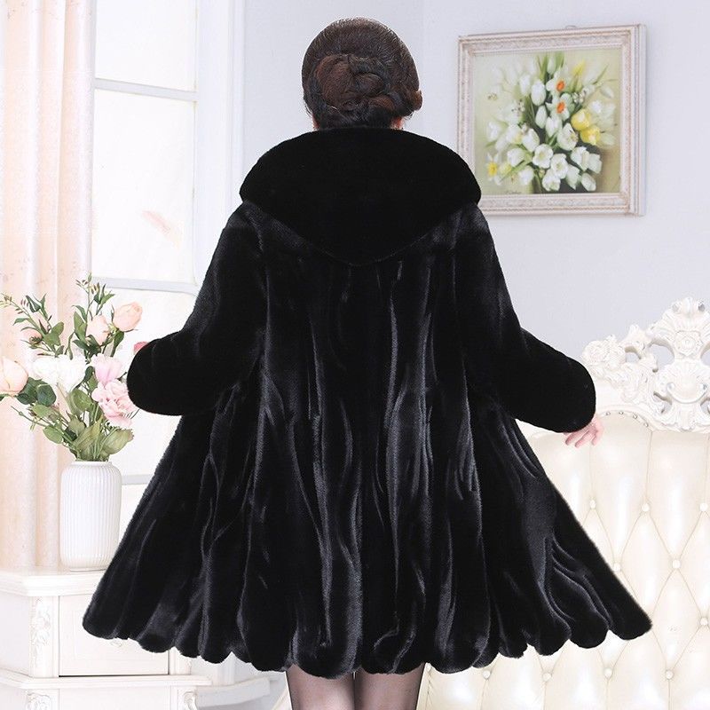Женские пальто женские зимние искусственный мех норковая куртка шуба с капюшоном женская мода вязаная теплая зимняя одежда пальто