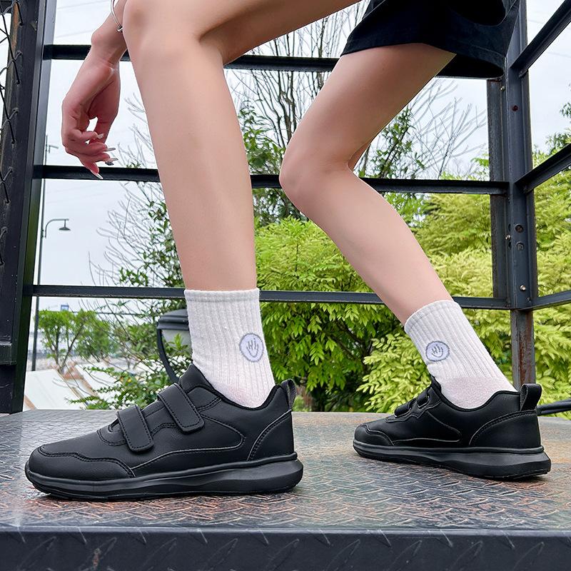 Студенческая спортивная обувь, маленькие белые туфли, мужская и женская одинаковая волшебная застежка, легкая парная спортивная школьная танцевальная обувь, кроссовки