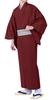 Single Plain Pongee [Kyoetsu] Kimono, Washable, Clothes, Fabric, Men's (L, Red)