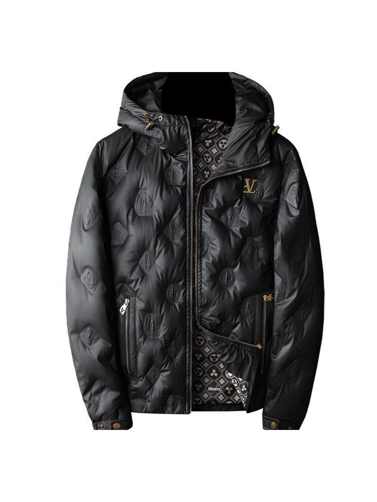 Мужская роскошная пуховая куртка с капюшоном - Европейская высококачественная 90% белый утиный пух Зимнее пальто