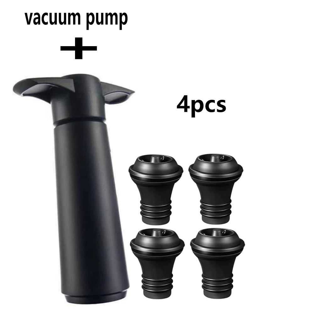 4Vacuum StoppersWine PreservationSealer Wine Preservation Pump Suitable for Red WineBottle Manual Degassing System Wine Stoppers