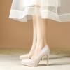 Мода 2025 Женские туфли-лодочки Задний Высокий каблук Сексуальный Тонкий каблук Высокие каблуки 12 см Остроносые лодочки Женская обувь Платформа Свадебная обувь