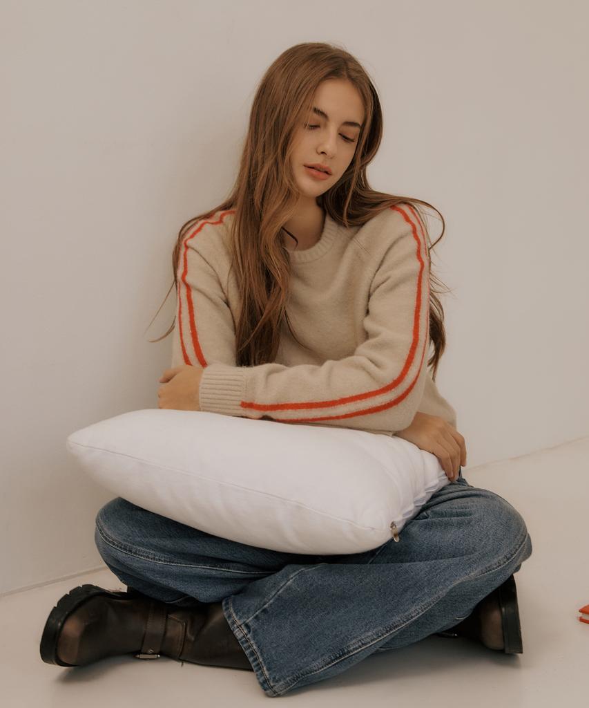 PLAC WOMEN Wool Blend Color Line Knit Ivory
