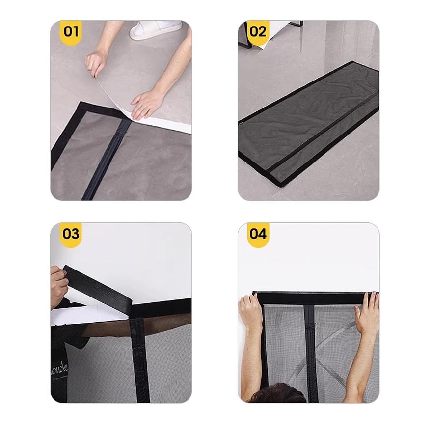 Magnetic Screen Door Hands-Free Mesh Curtain Child and Pet Friendly, Heavy-Duty Mosquito Net Easy to Install