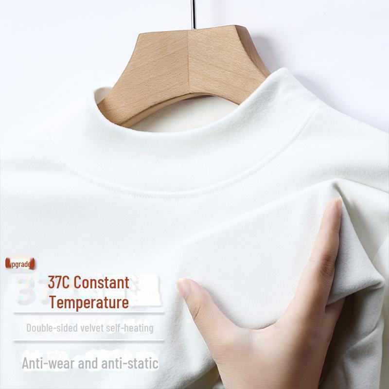 Men's Double-Sided German Velvet Long-Sleeve Warm Turtleneck Top