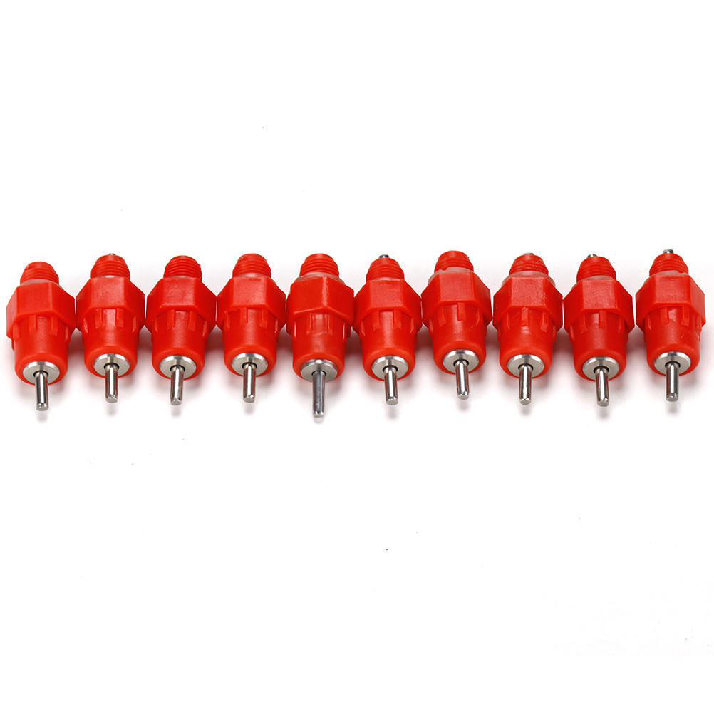 10 Pcs Push Nipple Cup Poultry Chicken Bird Quail Drinker Waterer