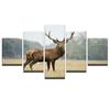 Холст, настенные художественные постеры, принты, картина, рамка, 5 панелей, рога животных, олень, олень для гостиной, домашний декор