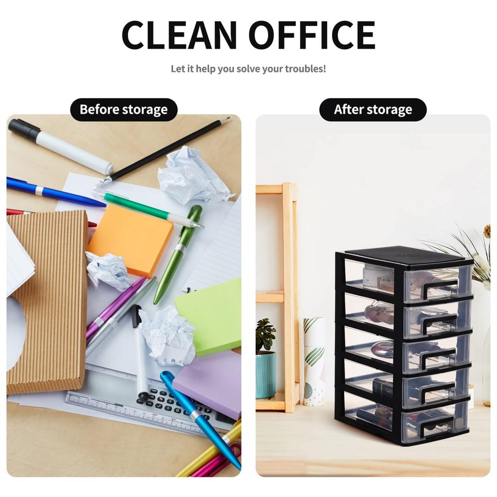 NUOLUX Ящик для хранения мелких предметов Настольный ящик для хранения 5 ярусов Ширина 15 x Глубина x Высота 31 см Пластиковый ящик для хранения мелких предметов Настольный ящик