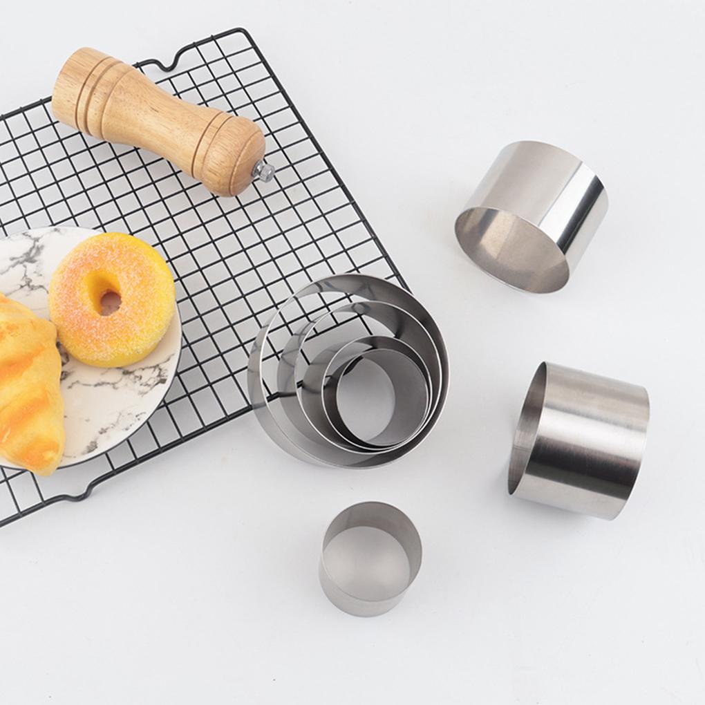 Круглая форма для муссового торта из нержавеющей стали, кольцевые формы для сахарного ремесла, формы для печенья, инструменты для выпечки, кухонная утварь для выпечки