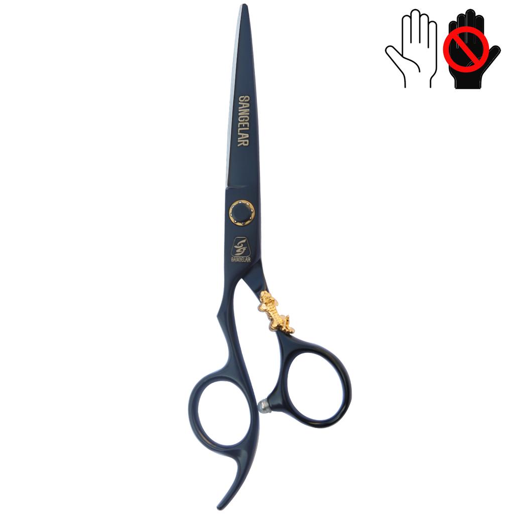 SANGELAR 6 Inch Left-handed Professional Hair Scissors, Magical for Girls' Hair Trimming,Dog Grooming Scissors Can Be Used As Pet Styling Tool
