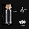 5-10pcs Small Mini Glass Bottles Jars with Cork Stoppers, 100pcs Eye Screws and 1pcs Small Funnels DIY Jewelry Making