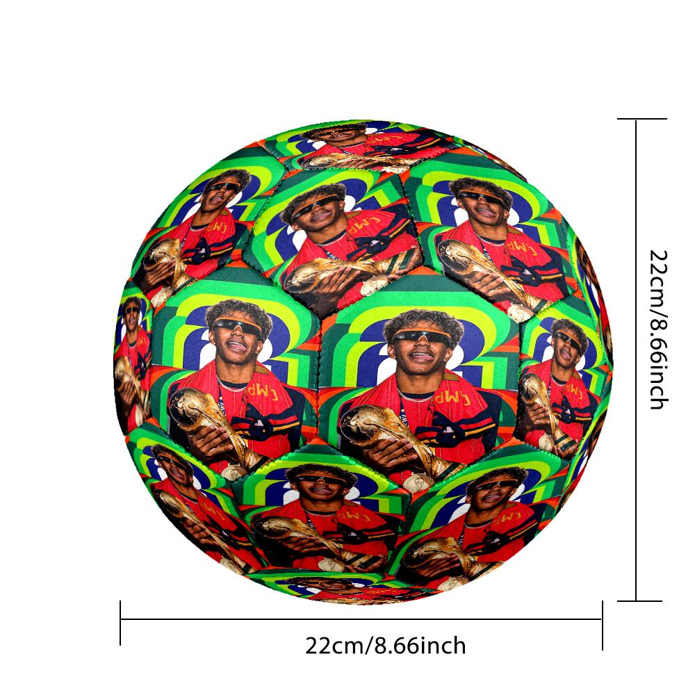 Lamine Yamal's Spain's Soccer Star Action Size 5 Soccer Football Machine-Stitched Indoor/Outdoor Training and Matches Soccer Accessory