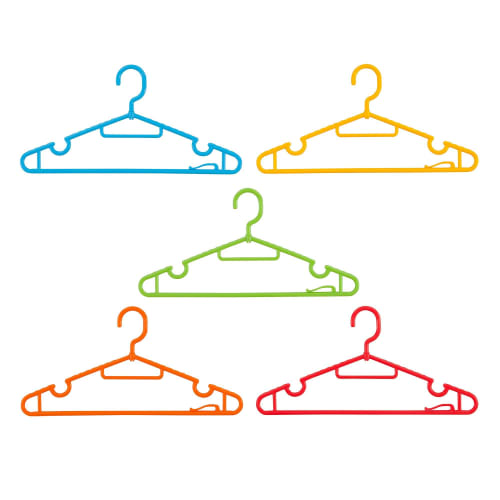 CB Japan Laundry Drying Hanger, Colorful Set of 5, Rotating Hooks with Towel Clips, Kogure