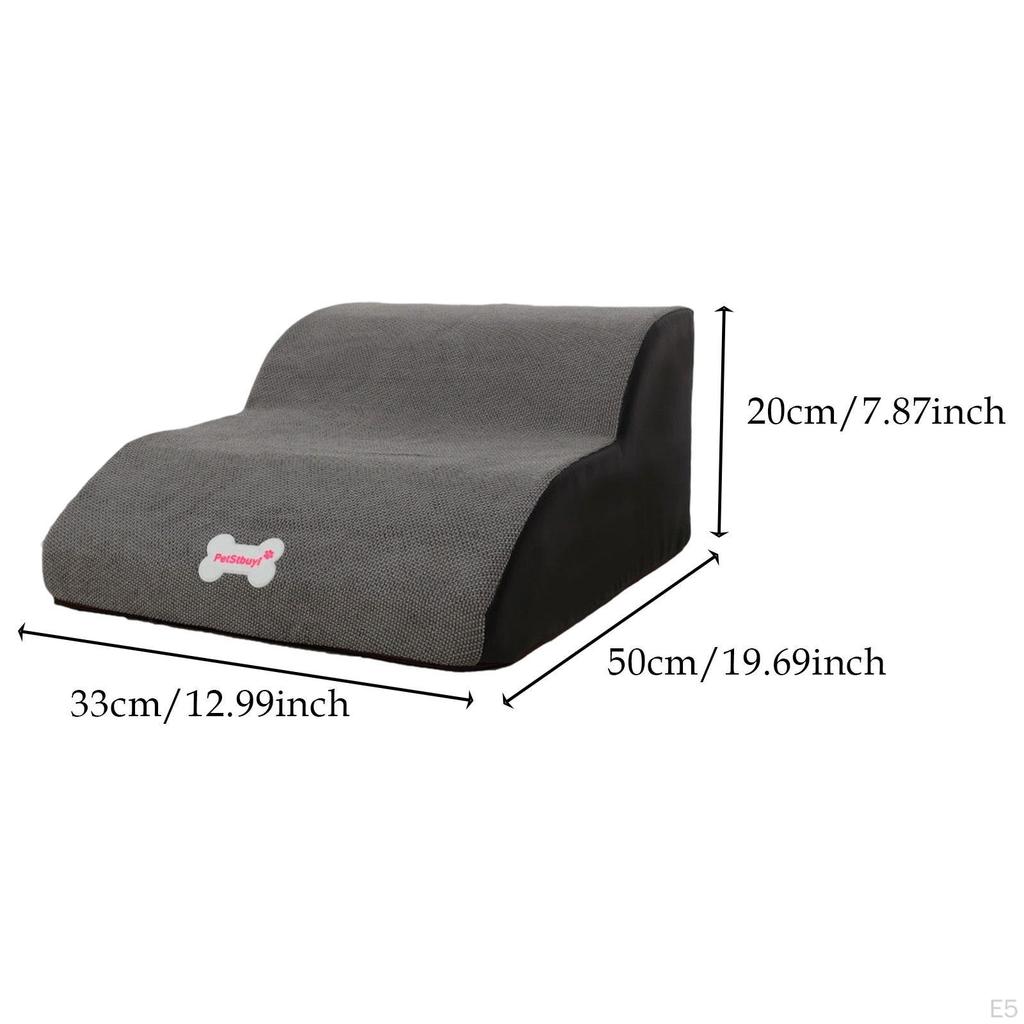 Dog Stairs 2 Step for High Bed and Couch,with Washable Cover,High Density Foam Steps Pet