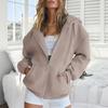 Women Zip Up Hoodies Long Sleeve Oversized Sweatshirt Fall Fleece Jackets with Pockets Casual Workout Outfits