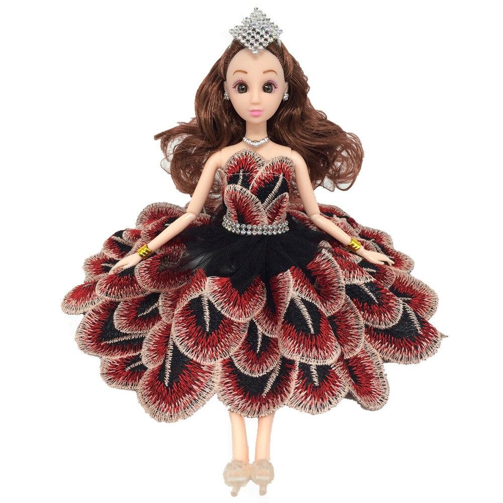 Танцевальный костюм с кристаллами и перьями павлина, модная одежда для куклы Барби, кружевные платья 1/6, вечернее платье для 1/6 куклы BJD, игрушка