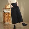 Черный хлопок с подкладкой большого размера Высокая талия винтажная весна осень зима повседневная свободная длинная женская юбка женская юбка
