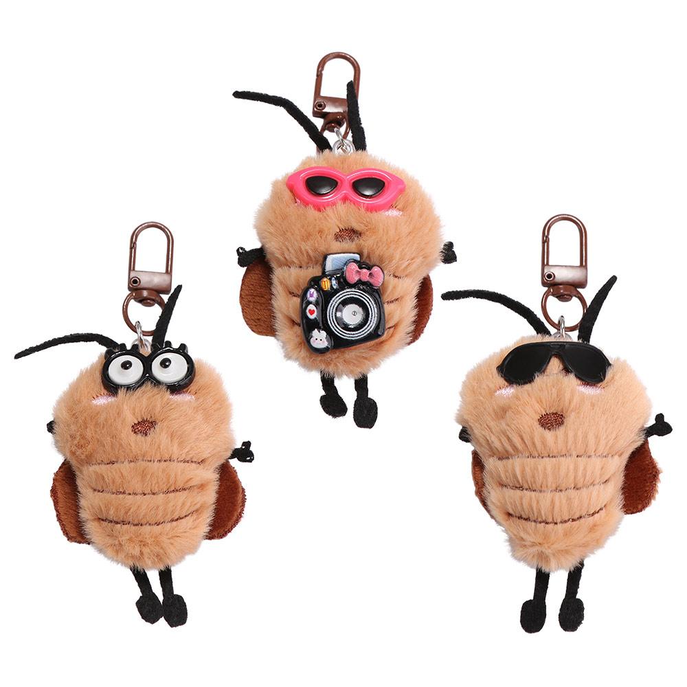 Bag Hanging Cockroach Keychain Creative Car Key Ring Cute Plush Cockroach Pendant Key Decor