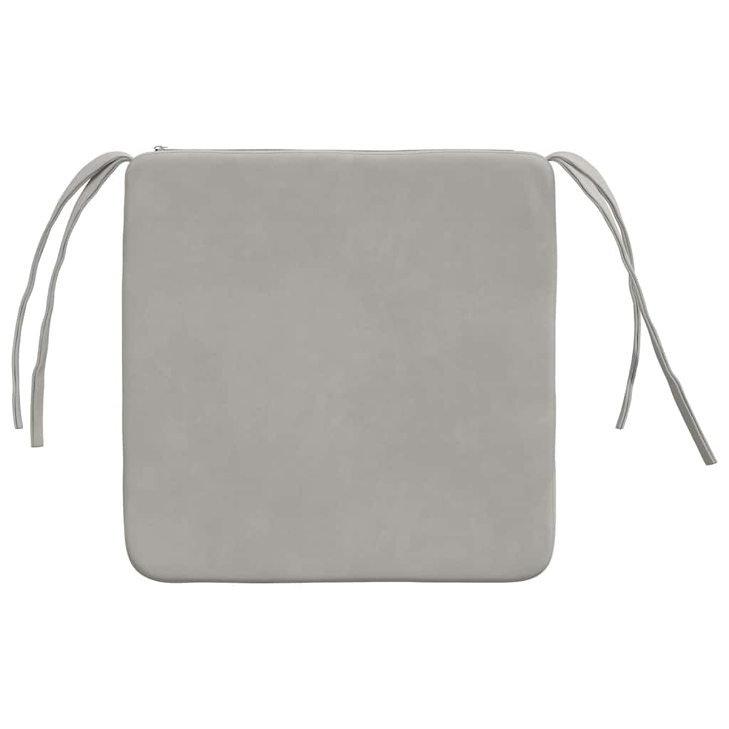 Seat Cushions 4 pcs Light Grey 40 x 40 x 3 cm Microfiber Fabric