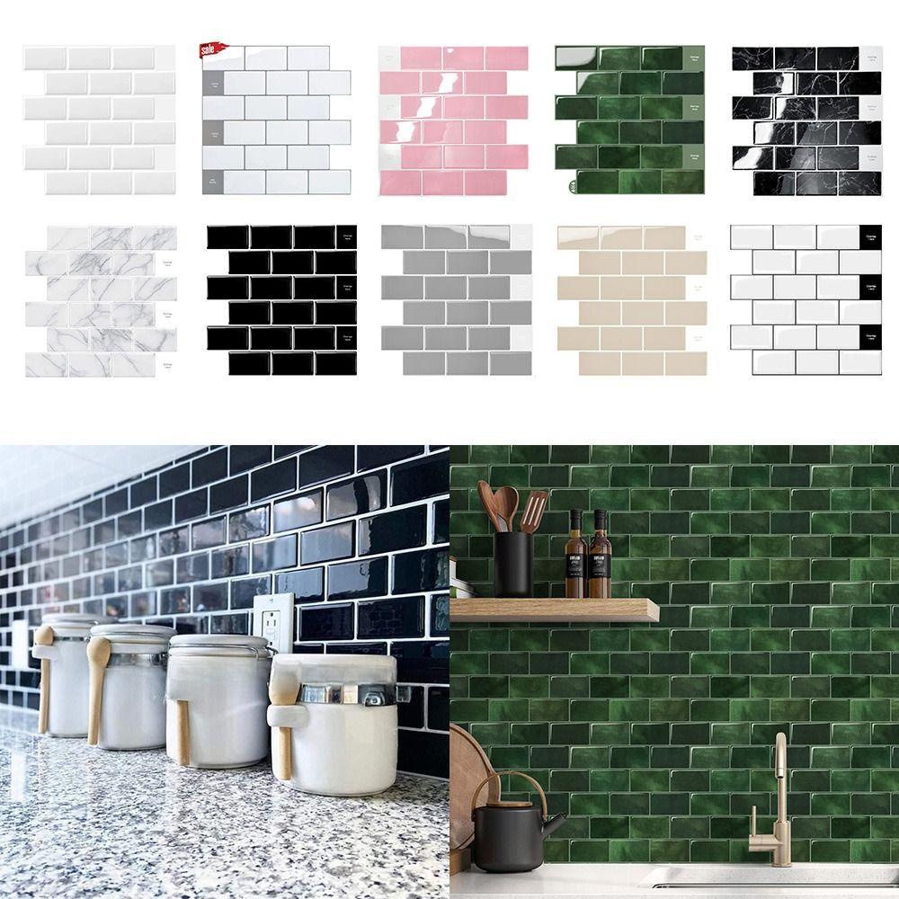 Самоклеящиеся 3D Стерео Настенные Наклейки Дизайн под Кирпич Маслостойкие Настенные Декали для Фартука Влагостойкие Водонепроницаемые