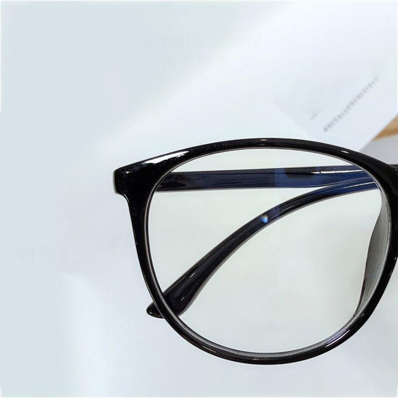New Decorative Plane Mirror Anti Blue Light Glasses Transparent Computer Glasses Frame Without Degree Round Eyewear Women Men