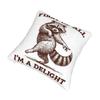 First Of All I'M A Delight Funny Raccoon Pillow Covers Stuff Printed Cushion Cover Gift Throw Pillow Case Cover Chair Multi-Size