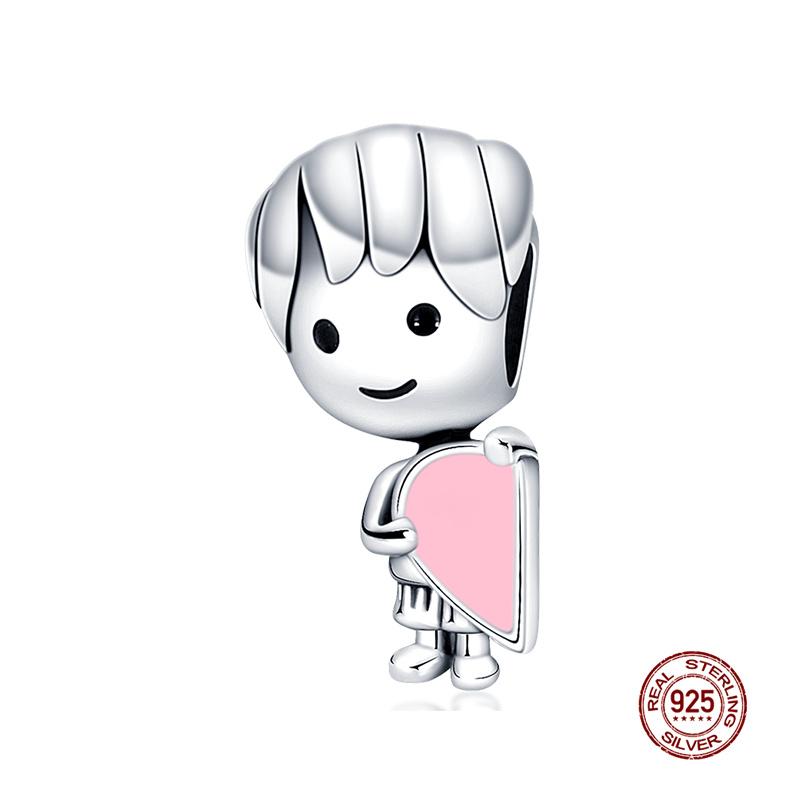 Original Charms Copper Love Combination Boy And Girl Charms Beads Fit 3Mm Original Bracelet Women Diy Jewelry Gifts