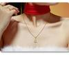 Gold-Plated Sugar Cube Christmas Tree Pendant Necklace with Zircon Inlay - Romantic Gift for Girlfriend