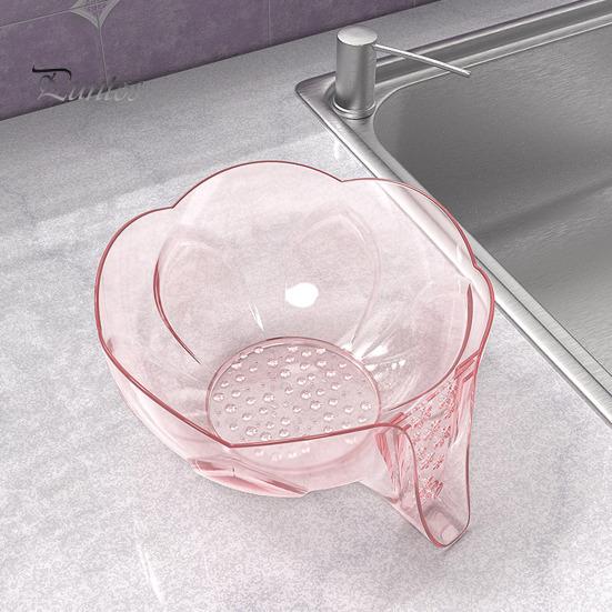 Drain Basket Fruit Vegetables Colanders with Spout BPA Free Fruit Cleaning Bowl with Strainer Container Kitchen Sink Food Drainer