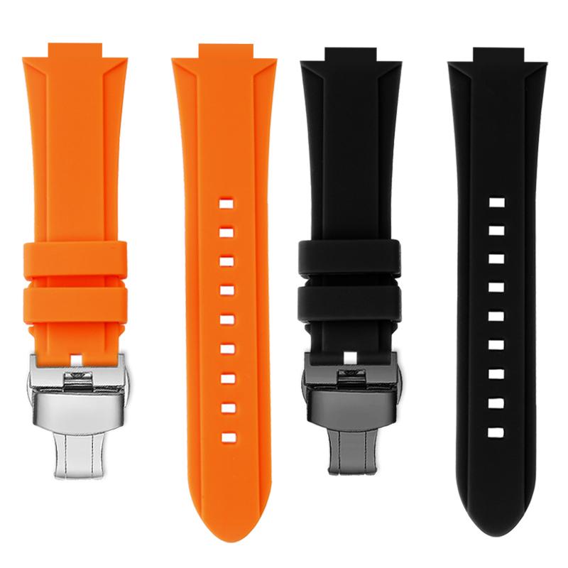 Выпуклый ремешок для часов Силиконовый браслет для timex T2N738 T2N739 T2N720 T2N721 T49706 Ремешок для часов с бабочкой Резиновый ремешок 24X16 мм
