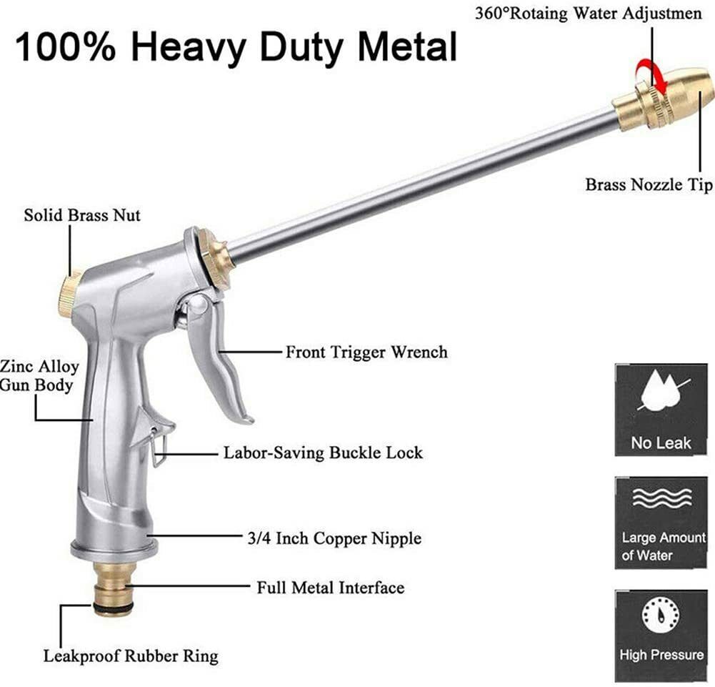 High Pressure Water Garden Hose Wand Nozzle Sprayer Spray Cleaning Tool