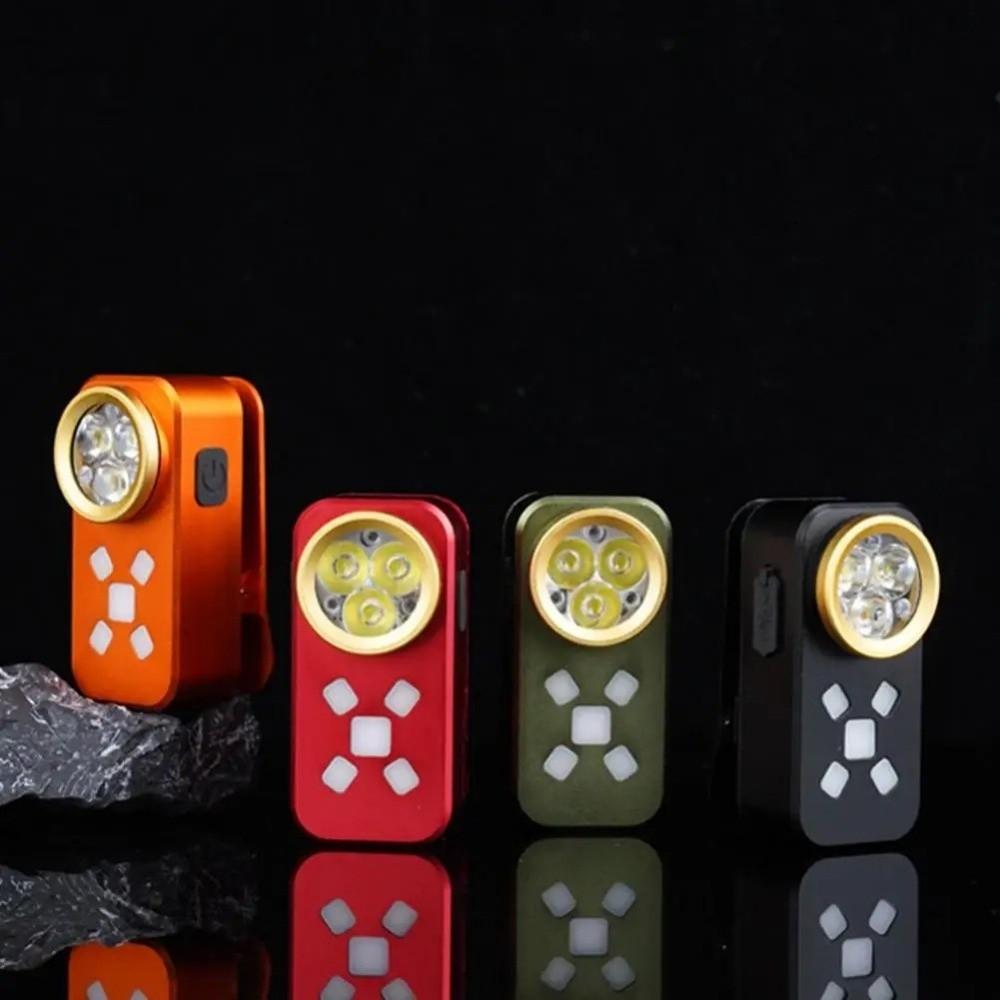 Waterproof LED Clip Flashlight Dual-Light Source Aluminum Alloy Magnetic Clip Light USB Rechargeable Magnetic Clip Warning Lamp