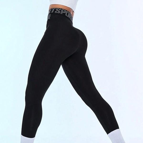 High elasticity nude yoga pants women's peach buttocks high waist hip lift sports fitness pants belly tight women's breathable and comfortable