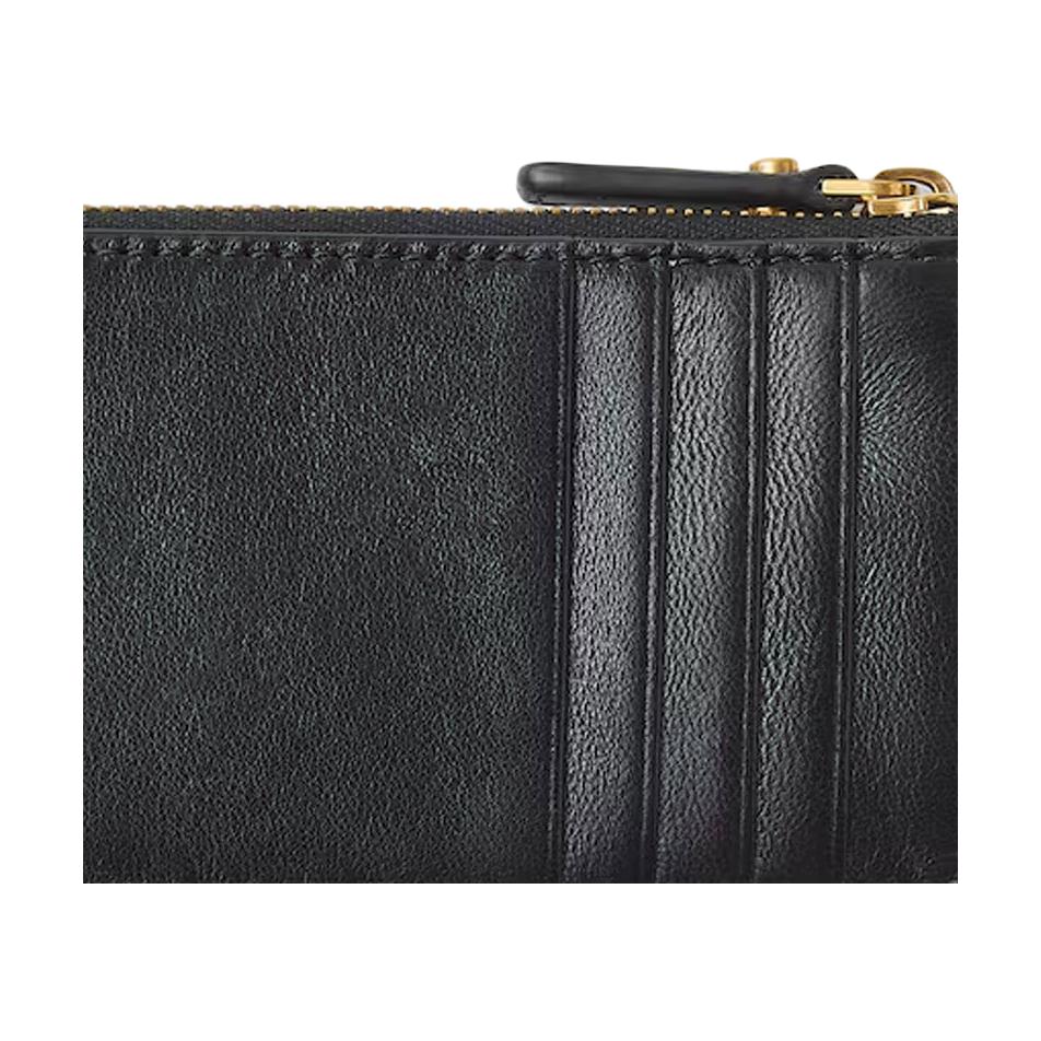 Versace Emblem Metal Medusa Logo Calfskin And Sheepskin Card Holder Women Accessories Black 1024191-1A17449-1B55J