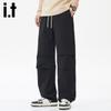 Izzue It Мужские повседневные брюки свободного кроя с прямыми штанинами