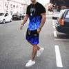 New 3D Printed Men S Casual Luxury Gradient T-Shirt Shorts Set Tracksuit Male 2 Pieces Fashion Outfit Man Clothing Jogging Suit