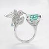 Роскошное элегантное имитация Санта-Мария аметист аквамарин колибри кольцо подходит для женщин повседневные вечерние модные украшения