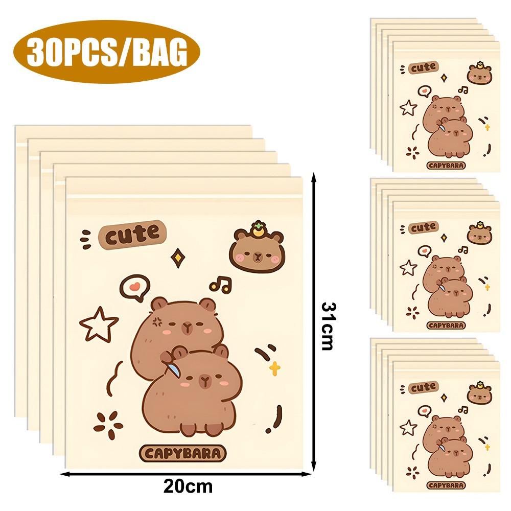 30Pcs New Capybara Disposable Garbage Bags Self Adhesive Thickened Desktop Trash Can Cartoon Leak-proof Car Garbage Bags