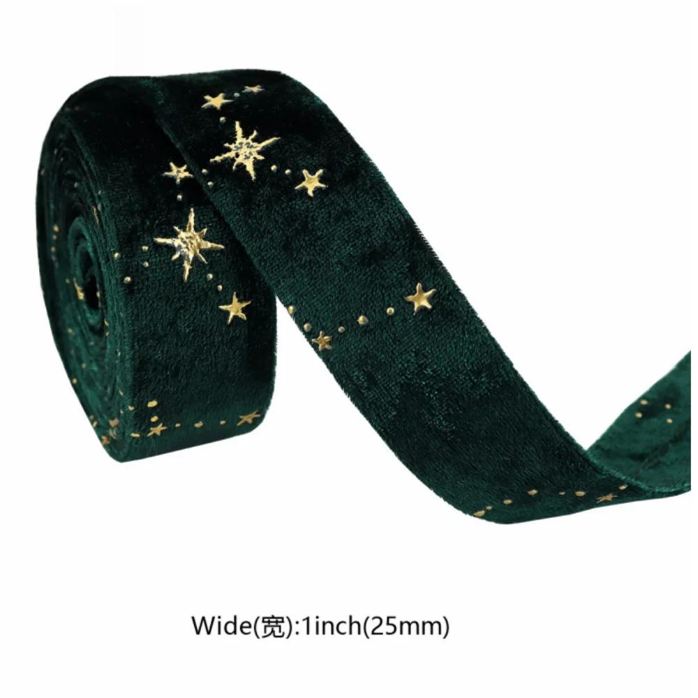 Горячее тиснение Подарочная упаковка Мягкая текстура Ленты для рукоделия Двусторонние бархатные ленты Элегантный свадебный декор для проектов своими руками