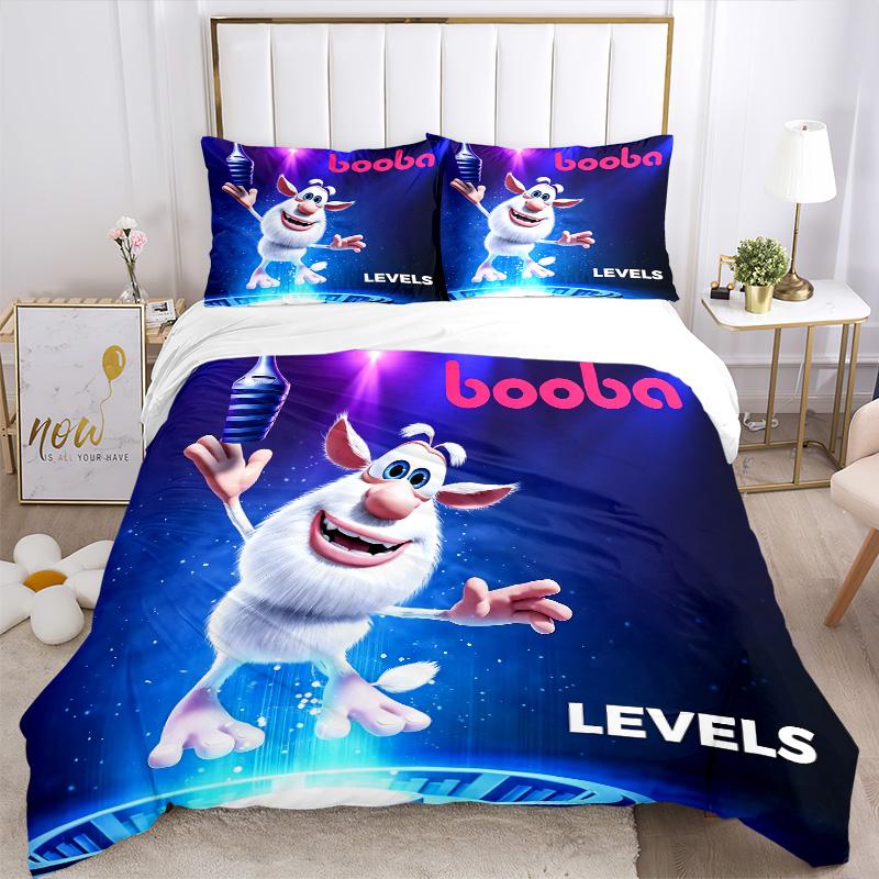 Booba Levels Adventure Print 3Pcs Bedding Setduvet Cover With 2 Bedropillowcase Home Birthday Gift