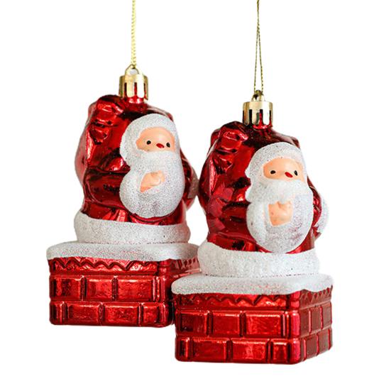 2 шт. Рождественская подвеска Изысканная форма гриба, пончика, Санта-Клауса, Подвесное украшение на елку для праздничного украшения CDN