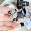 Fashion Cartoon Puppy Cute Animal Black And White Dog Brooch Women'S Coat Suit Versatile Collar Pin
