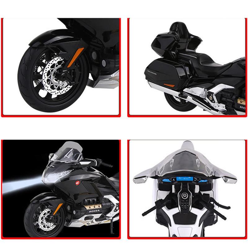 1/9 HONDA Gold Wing GL1800 Сплав Спортивная Модель Мотоцикла Литьевой Металл Модель Туристического Мотоцикла Звук Свет Детская Игрушка Подарок