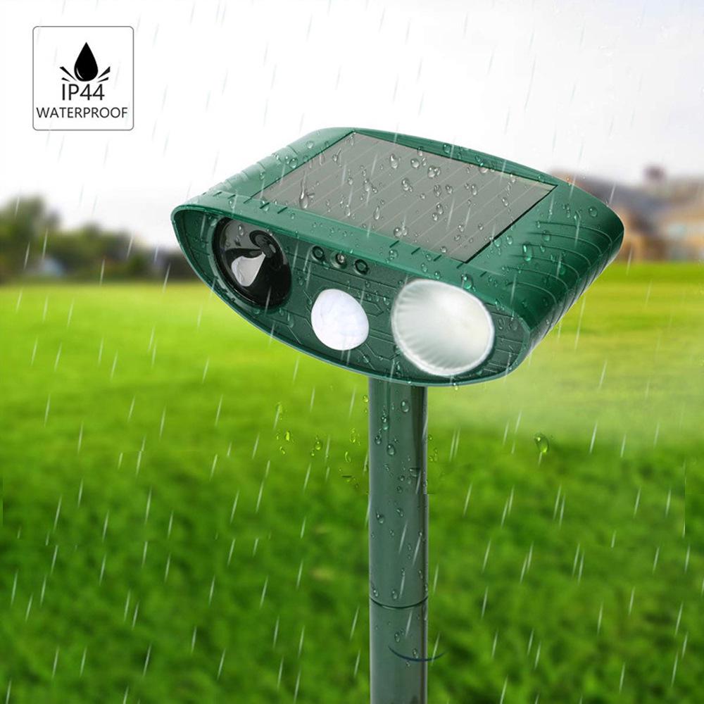 Solar-Powered Ultrasonic Pest & Bird Repeller with Infrared and Flashing Light