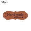 50pcs Handmade with Love Label Knitted Sewing Decorative Tag Supplies for Clothes Hat Sweater Coat Decoration