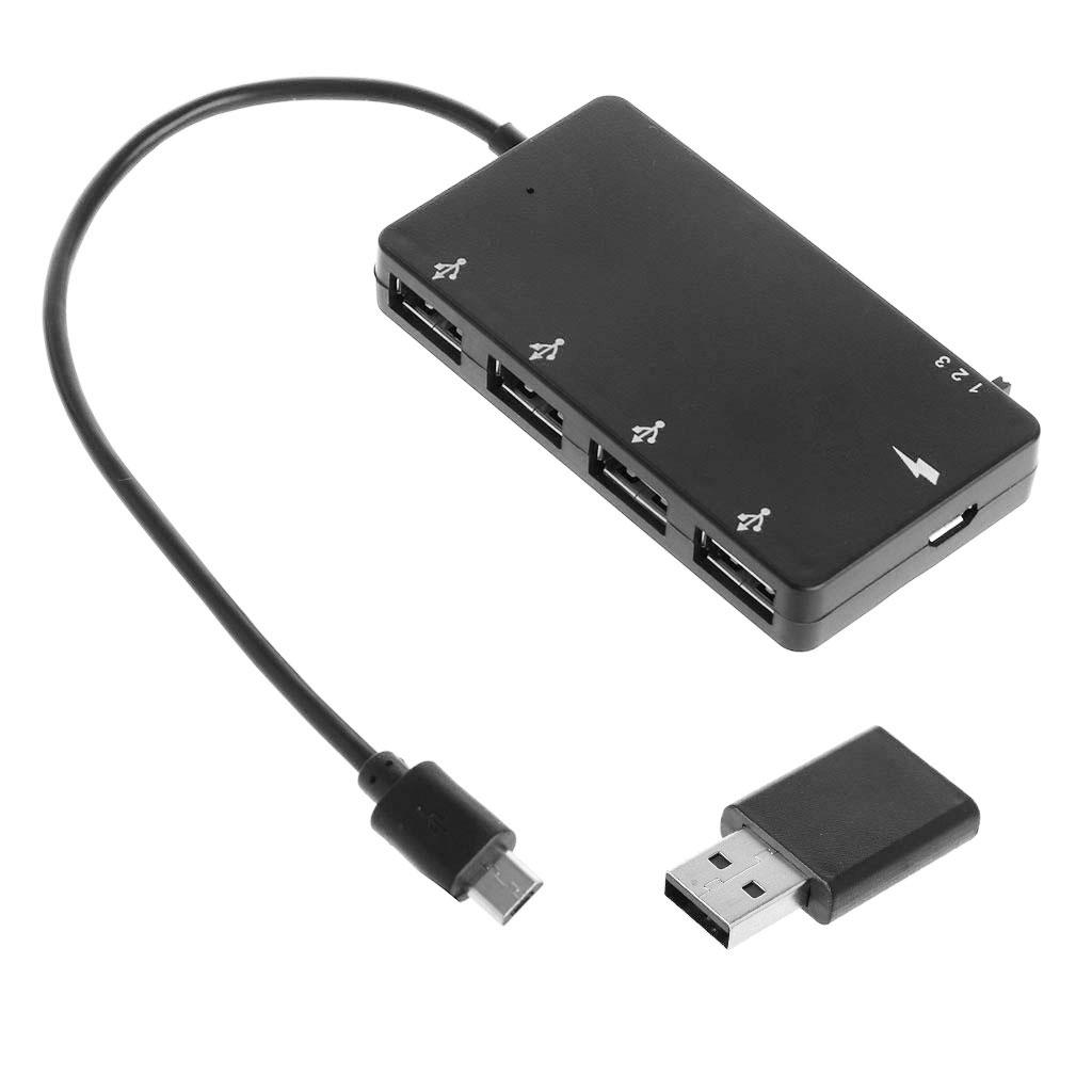 Кабель-адаптер Micro USB OTG с 4 портами, зарядка, поддержка OTG, горячая замена для системы Android/Windows