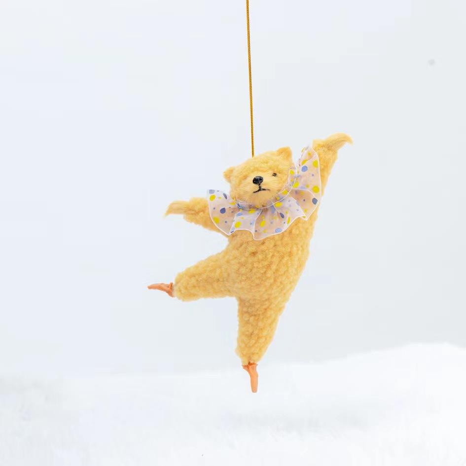 Новый мультфильм Kawaii танцующий медведь плюшевая кукла комната прикроватная подвеска креативные Ins балетный медведь плюшевая подвеска для автомобиля детский подарок на день рождения